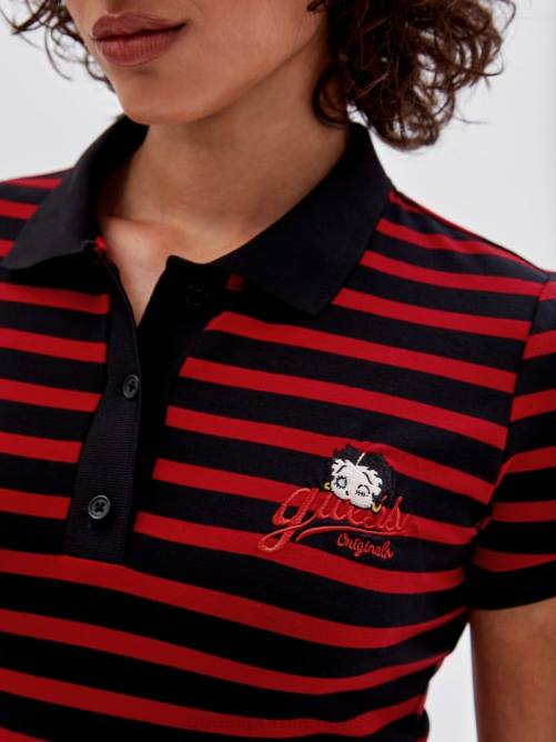 GUESS vestido polo originals x betty boop mujer 0P8X389 negro azabache multicolor vestir