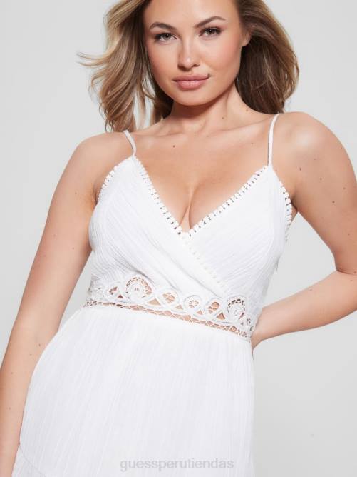 GUESS vestido quincy mujer 0P8X489 blanco puro vestir