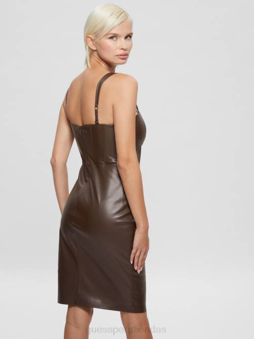 GUESS vestido reid de piel sintética mujer 0P8X710 nuevo java multi vestir