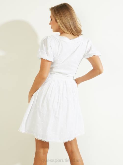 GUESS vestido sofía mujer 0P8X908 blanco puro vestir