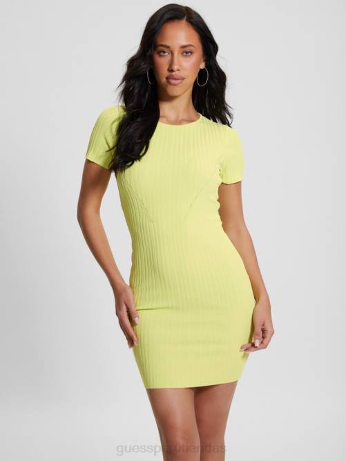 GUESS vestido suéter ana mujer 0P8X452 kiwi polvoriento vestir