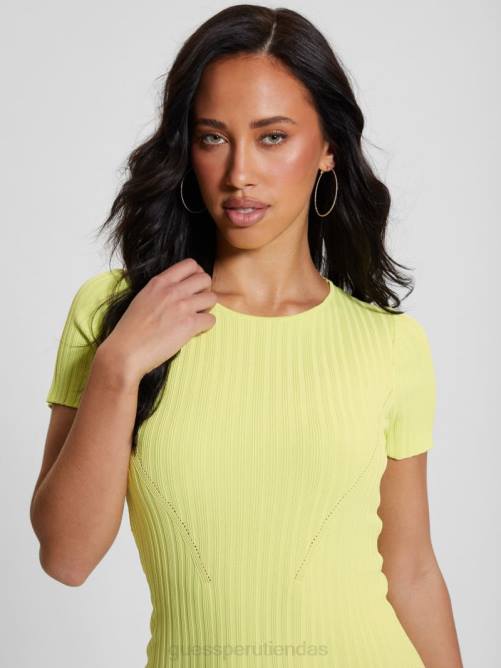 GUESS vestido suéter ana mujer 0P8X452 kiwi polvoriento vestir