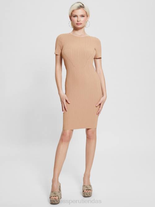 GUESS vestido suéter ana mujer 0P8X582 bronceado caqui vestir