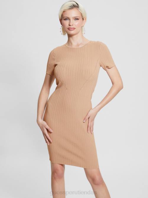 GUESS vestido suéter ana mujer 0P8X582 bronceado caqui vestir