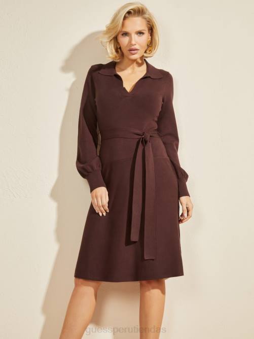 GUESS vestido suéter brooklyn mujer 0P8X853 caoba vestir