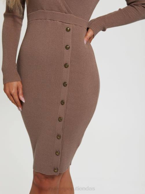 GUESS vestido suéter eco alexandra mujer 0P8X734 topo piedra vestir