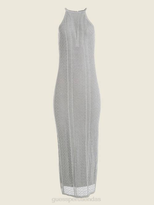GUESS vestido suéter ramona pointelle mujer 0P8X625 plata múltiple vestir