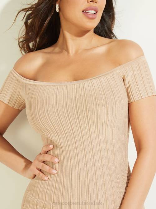 GUESS vestido suéter ranya mujer 0P8X656 arena desnuda vestir