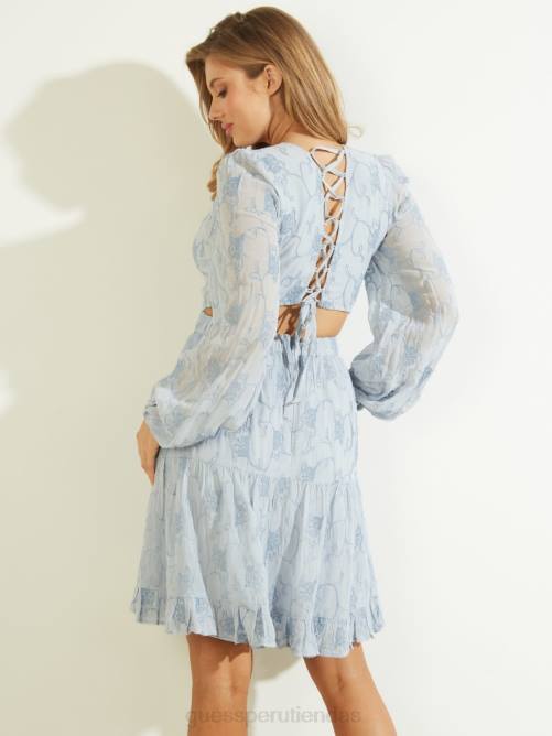 GUESS vestido tatiana mujer 0P8X869 coronado azul multi vestir