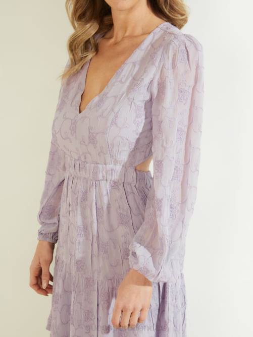 GUESS vestido tatiana mujer 0P8X919 nuevo lila claro multi vestir