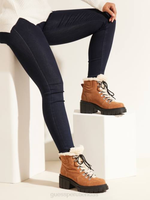GUESS botas de montaña kiele con forro de sherpa mujer 0P8X3538 Castaño calzado