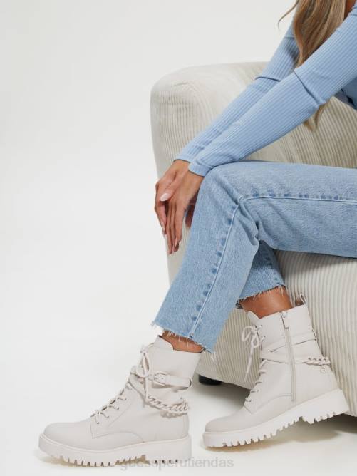 GUESS botas utilitarias con hebilla Olisie mujer 0P8X3512 marfil 150 calzado