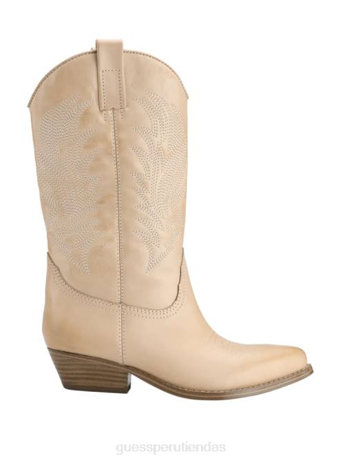 GUESS botas vaqueras de cuero galen mujer 0P8X3509 medio natural 101 calzado