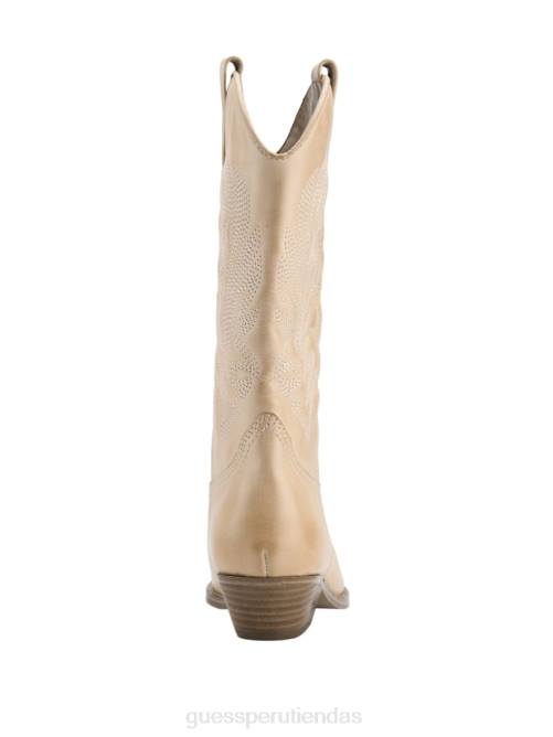 GUESS botas vaqueras de cuero galen mujer 0P8X3509 medio natural 101 calzado