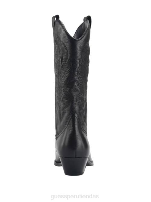 GUESS botas vaqueras de cuero galen mujer 0P8X3536 negro calzado