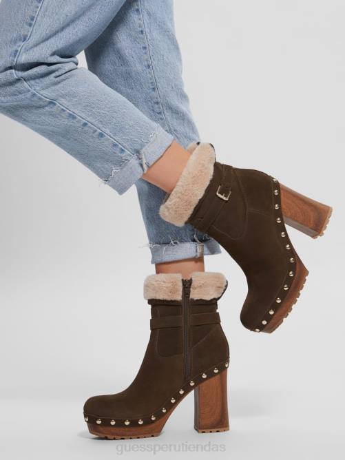 GUESS botines damina con forro de piel sintética mujer 0P8X3529 verde medio 310 calzado