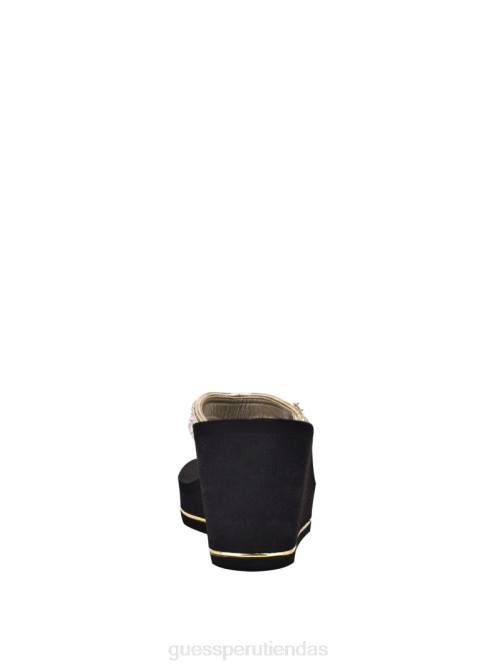 GUESS chanclas sarraly con cuña y logo mujer 0P8X3479 oro múltiple calzado