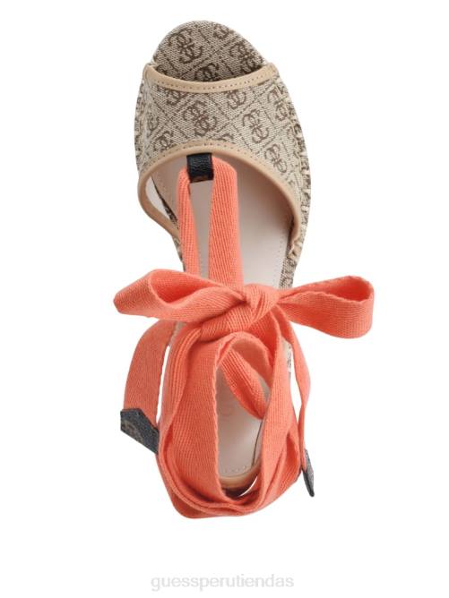 GUESS cuñas alpargatas con lazo halona mujer 0P8X3447 marrón medio calzado