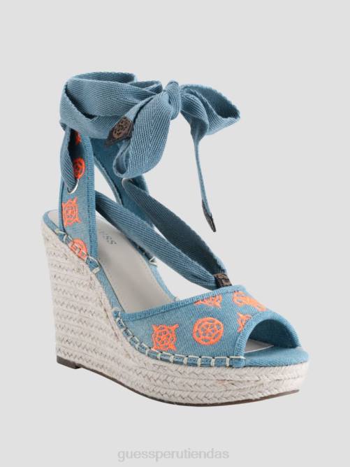 GUESS cuñas alpargatas con lazo halona mujer 0P8X3448 teñido anudado de mezclilla calzado