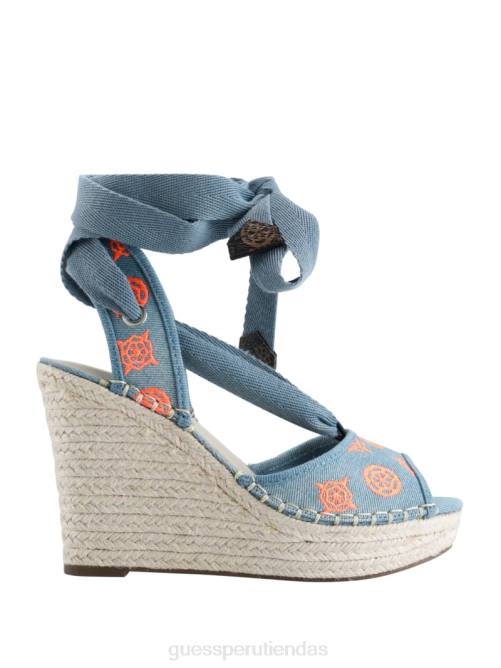 GUESS cuñas alpargatas con lazo halona mujer 0P8X3448 teñido anudado de mezclilla calzado