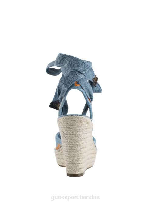 GUESS cuñas alpargatas con lazo halona mujer 0P8X3448 teñido anudado de mezclilla calzado