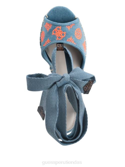 GUESS cuñas alpargatas con lazo halona mujer 0P8X3448 teñido anudado de mezclilla calzado