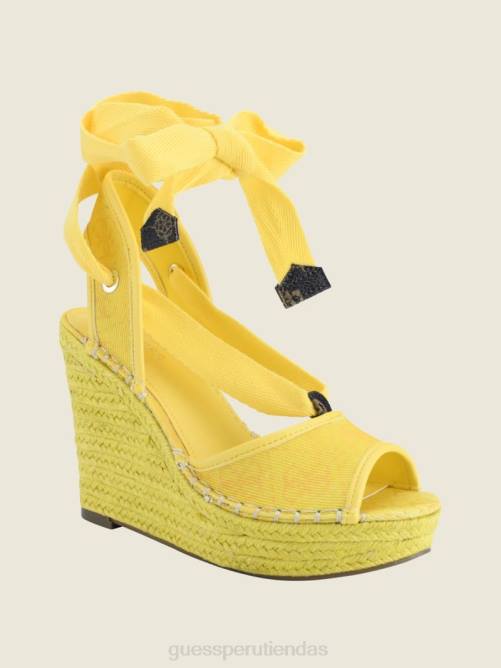 GUESS cuñas alpargatas con lazo halona mujer 0P8X3449 amarillo calzado