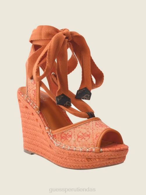 GUESS cuñas alpargatas con lazo halona mujer 0P8X3486 naranja calzado