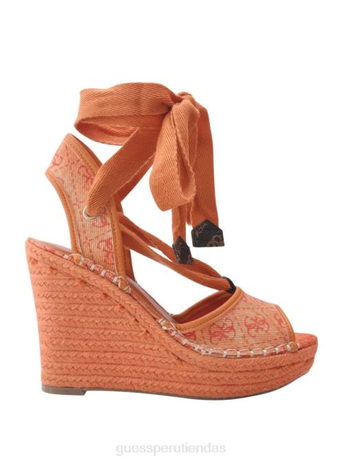 GUESS cuñas alpargatas con lazo halona mujer 0P8X3486 naranja calzado