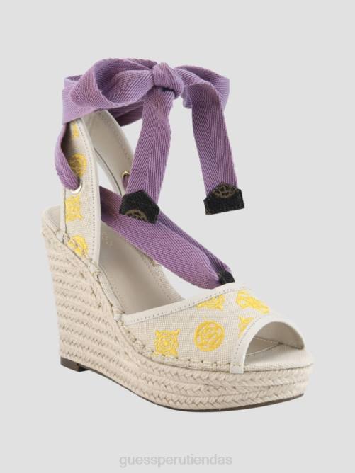 GUESS cuñas alpargatas con lazo halona mujer 0P8X3490 luz natural calzado