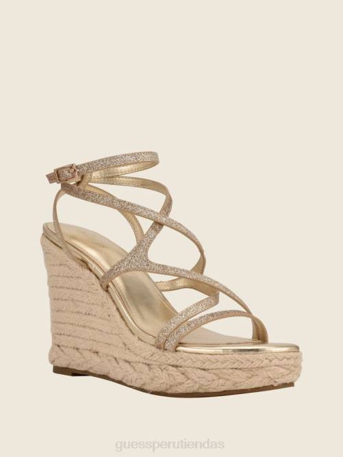 GUESS cuñas alpargatas con tiras hirani mujer 0P8X3499 oro-1 oro calzado
