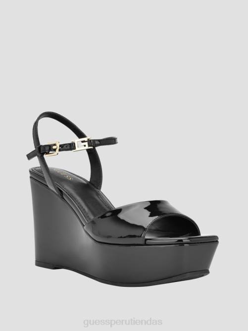 GUESS cuñas de charol zione mujer 0P8X3419 negro calzado