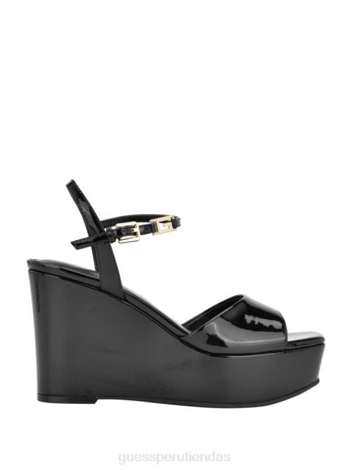 GUESS cuñas de charol zione mujer 0P8X3419 negro calzado