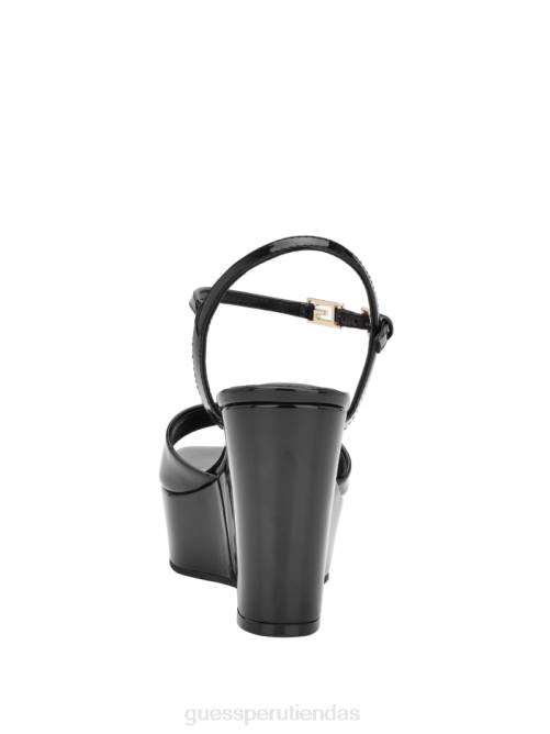 GUESS cuñas de charol zione mujer 0P8X3419 negro calzado