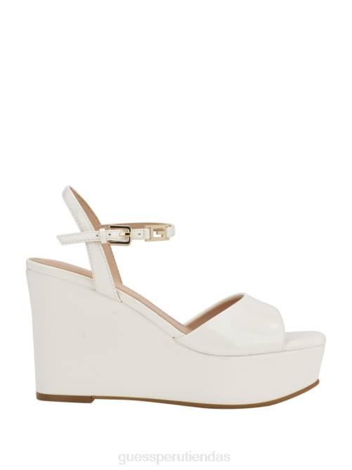 GUESS cuñas de charol zione mujer 0P8X3474 blanco floral calzado