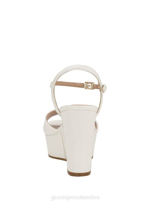 GUESS cuñas de charol zione mujer 0P8X3474 blanco floral calzado