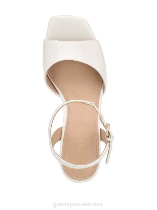 GUESS cuñas de charol zione mujer 0P8X3474 blanco floral calzado