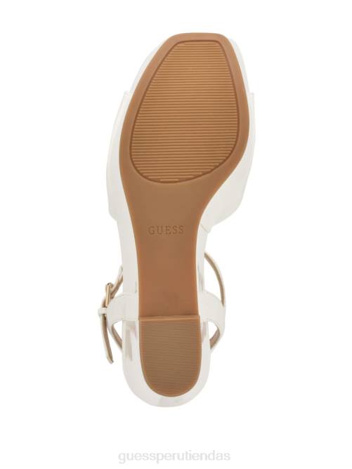GUESS cuñas de charol zione mujer 0P8X3474 blanco floral calzado