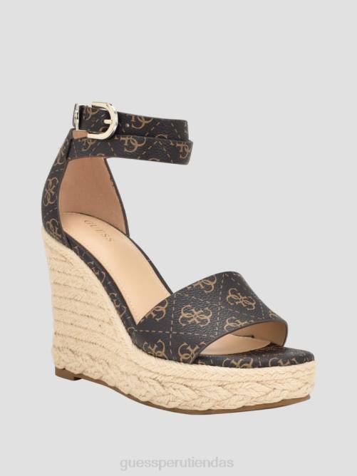 GUESS cuñas tipo alpargata con logo hidy mujer 0P8X3418 marrón medio calzado
