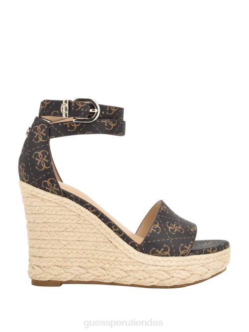 GUESS cuñas tipo alpargata con logo hidy mujer 0P8X3418 marrón medio calzado
