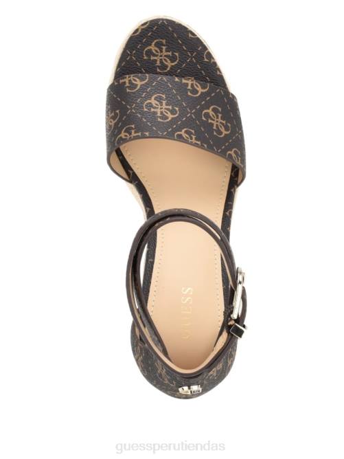 GUESS cuñas tipo alpargata con logo hidy mujer 0P8X3418 marrón medio calzado