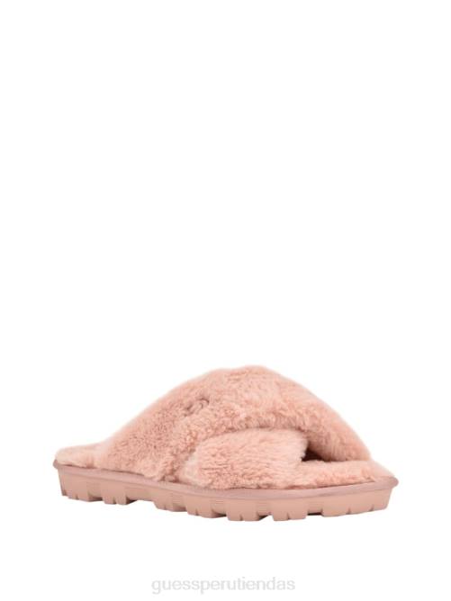 GUESS pantuflas de pelo entrecruzadas mujer 0P8X3502 rosa calzado