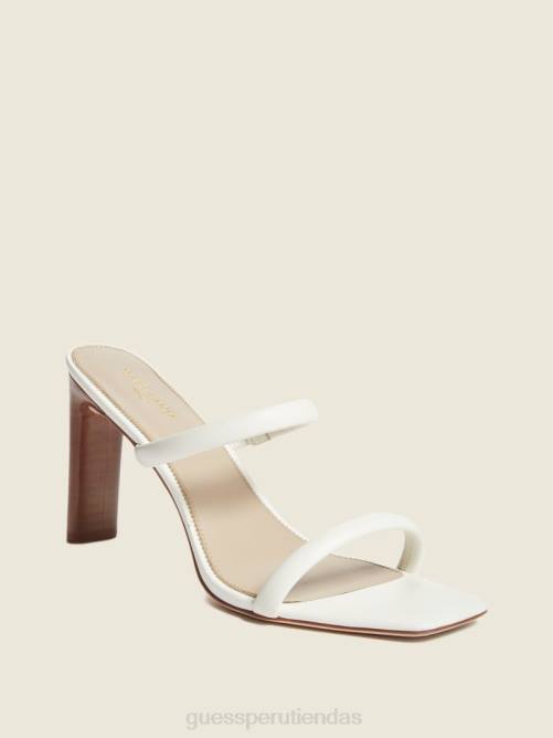 GUESS sandalia con doble correa de piel perla mujer 0P8X3417 Marfil calzado