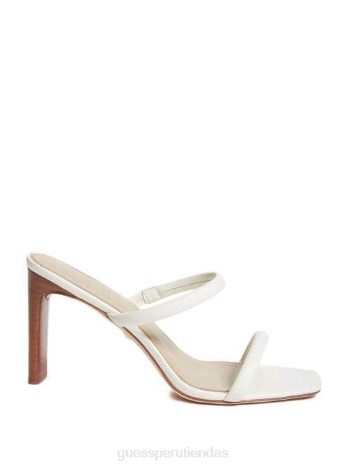 GUESS sandalia con doble correa de piel perla mujer 0P8X3417 Marfil calzado