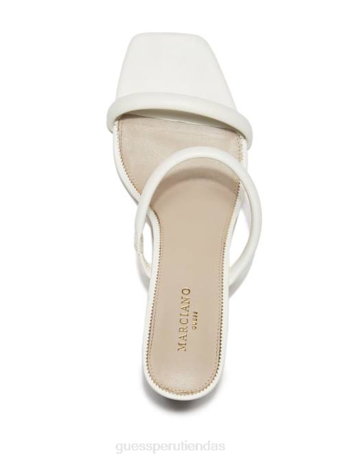 GUESS sandalia con doble correa de piel perla mujer 0P8X3417 Marfil calzado