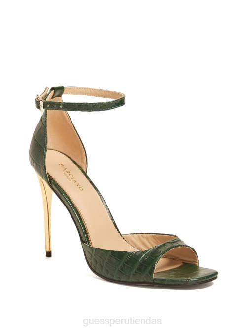 GUESS sandalia con tacón y punta abierta mujer 0P8X3420 cocodrilo verde calzado
