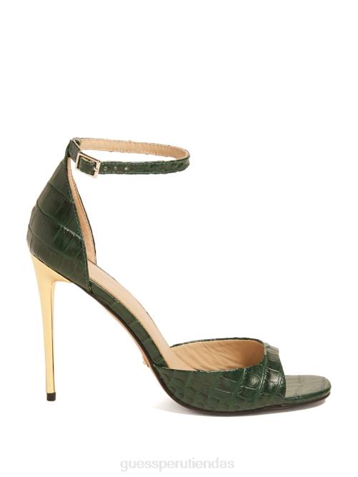 GUESS sandalia con tacón y punta abierta mujer 0P8X3420 cocodrilo verde calzado
