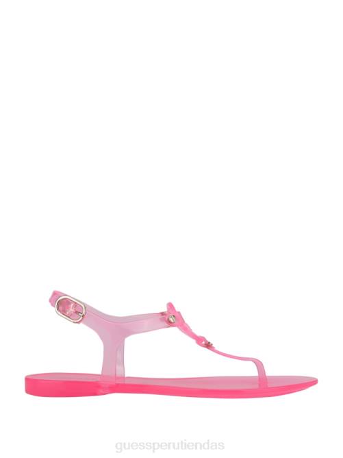 GUESS sandalia janica jelly con tira en T mujer 0P8X3494 Rosa claro calzado