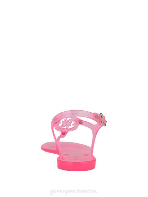 GUESS sandalia janica jelly con tira en T mujer 0P8X3494 Rosa claro calzado