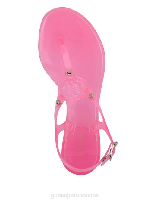 GUESS sandalia janica jelly con tira en T mujer 0P8X3494 Rosa claro calzado